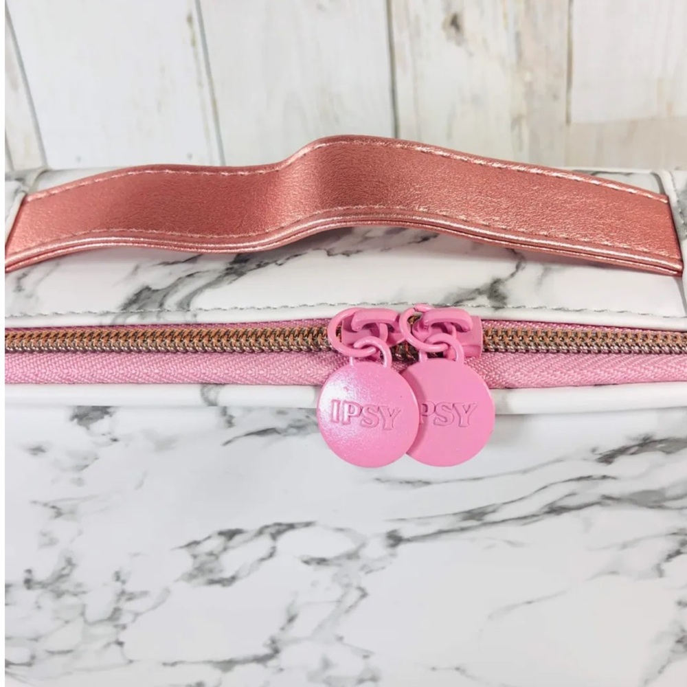 IPSY Marble Makeup Case white and pink NEW. - Picture 11 of 11